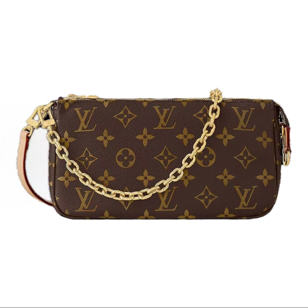 Louis Vuitton Pochette Accessoires Old flower full print zipper opening and closing Shoulder bagM82766